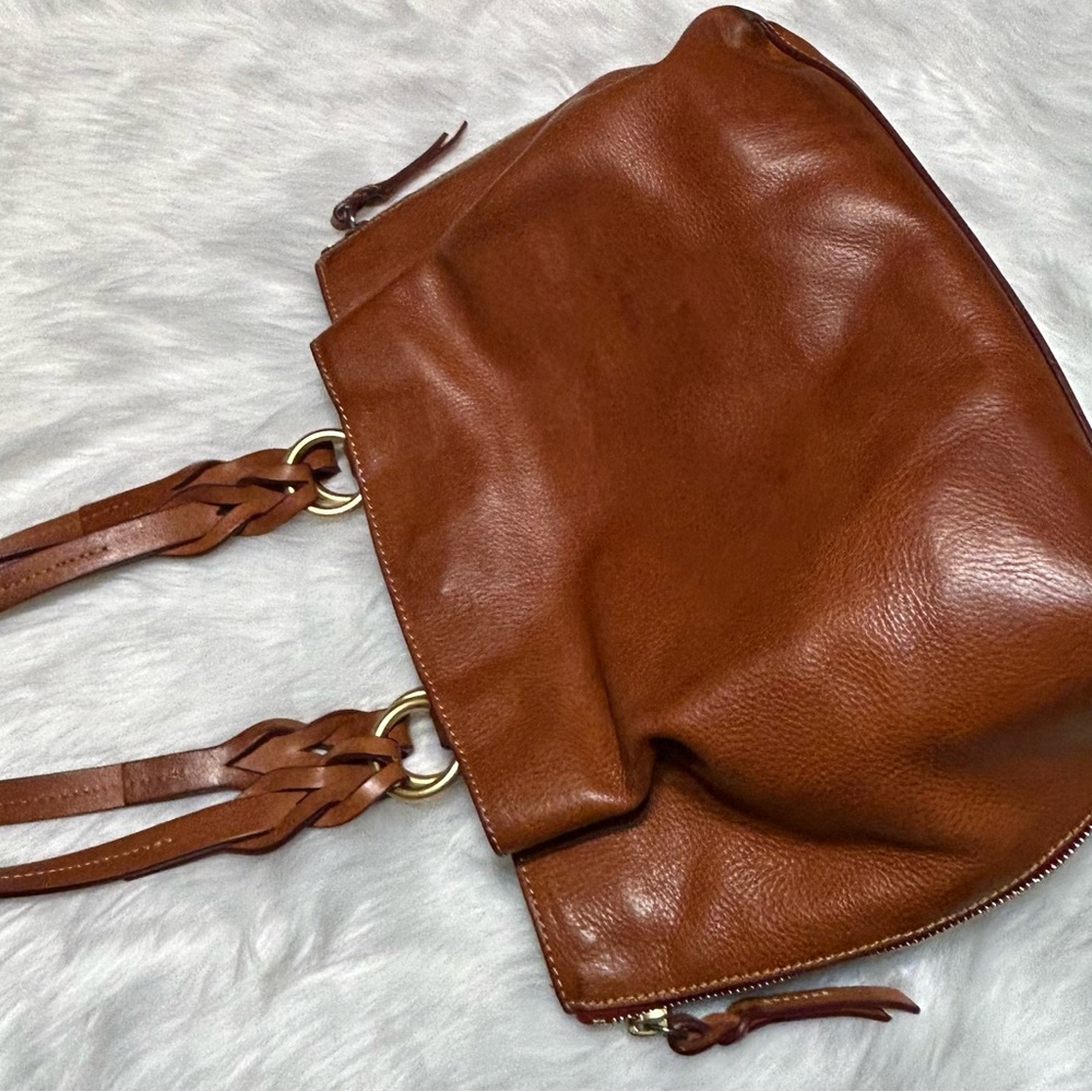 Dooney Bourke Florentine Leather Large Zip Barlow Satchel - Picture 2 of 16